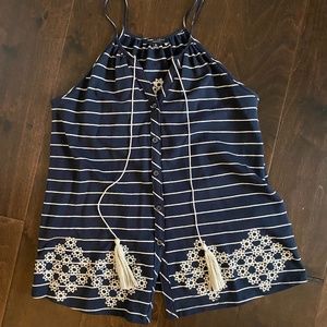 Striped tank top with fun tassels!